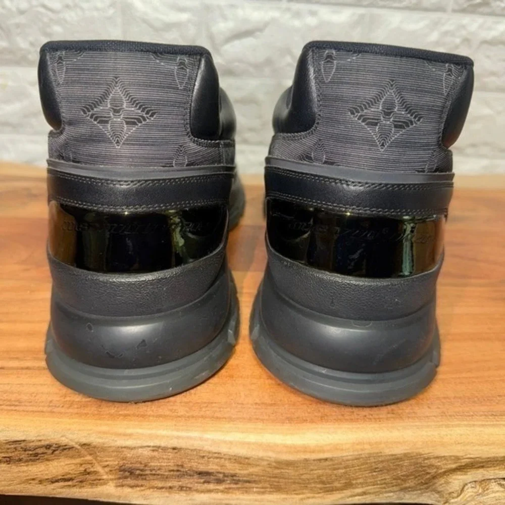 Louis Vuitton LV Trainer Black Monogram Hiking Sneakers Men Size 12 Designer‎
